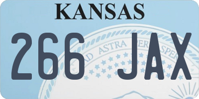 KS license plate 266JAX