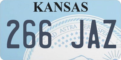 KS license plate 266JAZ