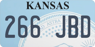 KS license plate 266JBD