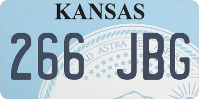 KS license plate 266JBG