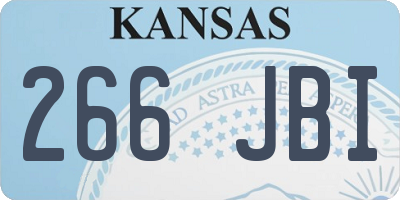 KS license plate 266JBI