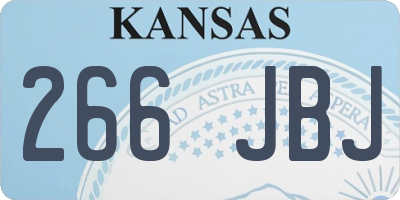 KS license plate 266JBJ