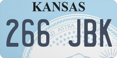 KS license plate 266JBK