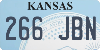 KS license plate 266JBN