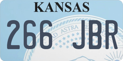 KS license plate 266JBR