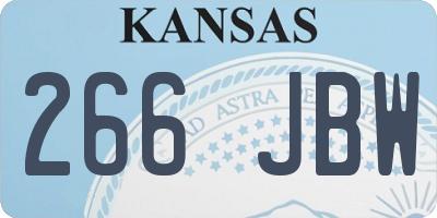 KS license plate 266JBW