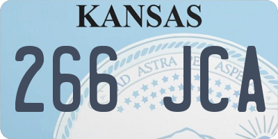 KS license plate 266JCA