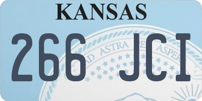 KS license plate 266JCI