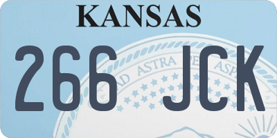 KS license plate 266JCK