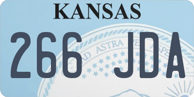 KS license plate 266JDA