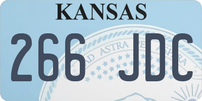 KS license plate 266JDC