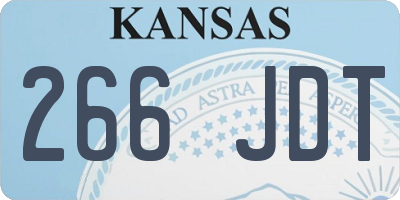 KS license plate 266JDT