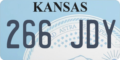 KS license plate 266JDY