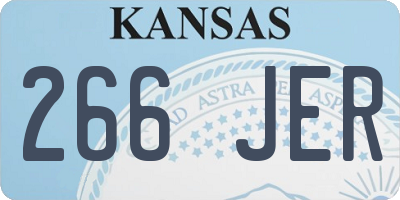 KS license plate 266JER
