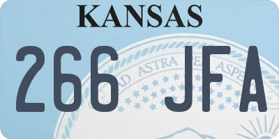 KS license plate 266JFA