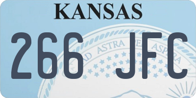 KS license plate 266JFC