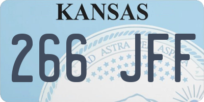 KS license plate 266JFF