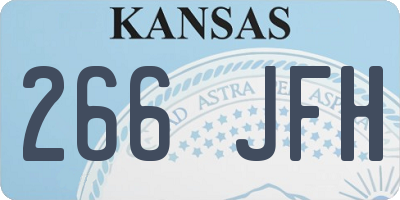 KS license plate 266JFH