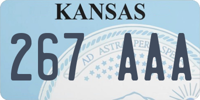 KS license plate 267AAA