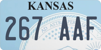 KS license plate 267AAF