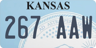 KS license plate 267AAW