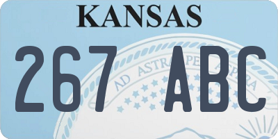 KS license plate 267ABC