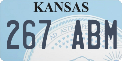 KS license plate 267ABM