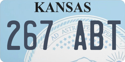 KS license plate 267ABT