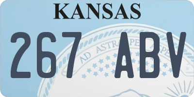 KS license plate 267ABV