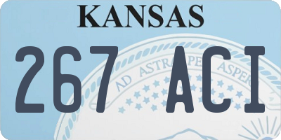 KS license plate 267ACI