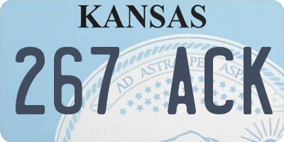 KS license plate 267ACK