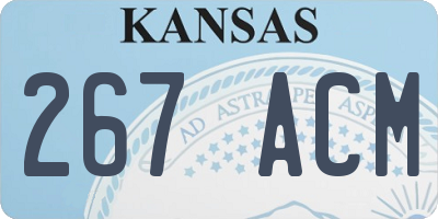 KS license plate 267ACM