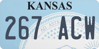 KS license plate 267ACW