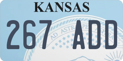 KS license plate 267ADD