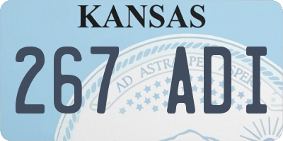 KS license plate 267ADI