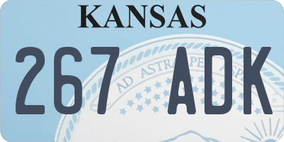 KS license plate 267ADK