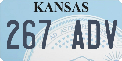 KS license plate 267ADV
