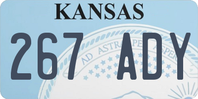 KS license plate 267ADY