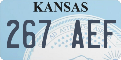 KS license plate 267AEF