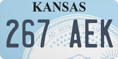 KS license plate 267AEK