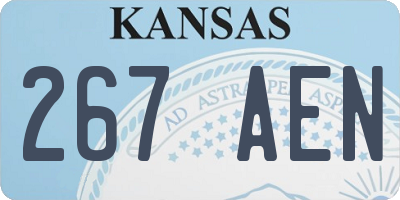 KS license plate 267AEN