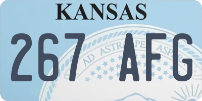 KS license plate 267AFG