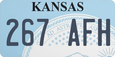 KS license plate 267AFH