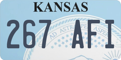 KS license plate 267AFI