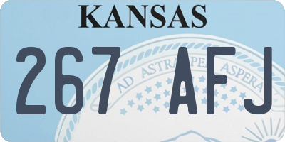 KS license plate 267AFJ
