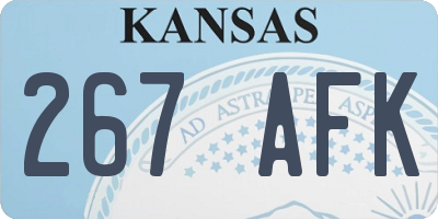 KS license plate 267AFK
