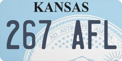 KS license plate 267AFL
