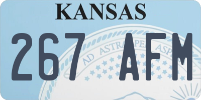 KS license plate 267AFM