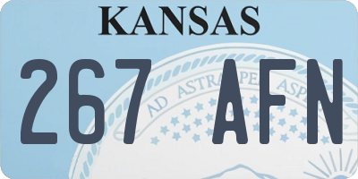 KS license plate 267AFN