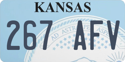 KS license plate 267AFV